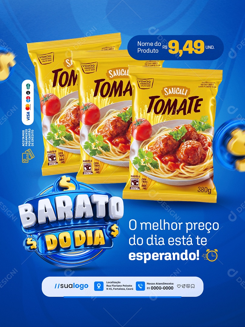 Barato do Dia Supermercado O Melhor Preço do Dia Social Media PSD Editável