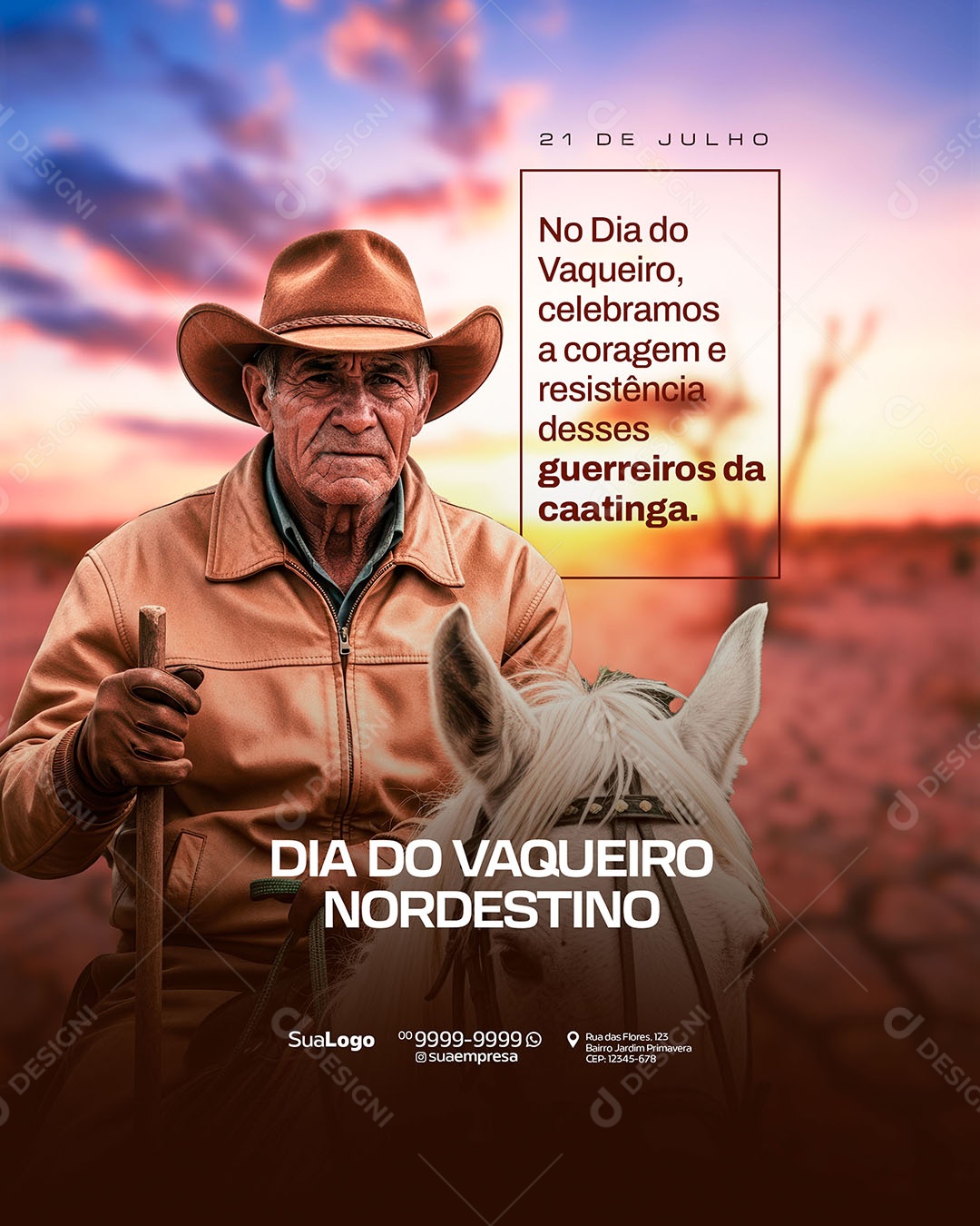 Dia do Vaqueiro Nordestino 21 de Julho Social Media PSD Editável