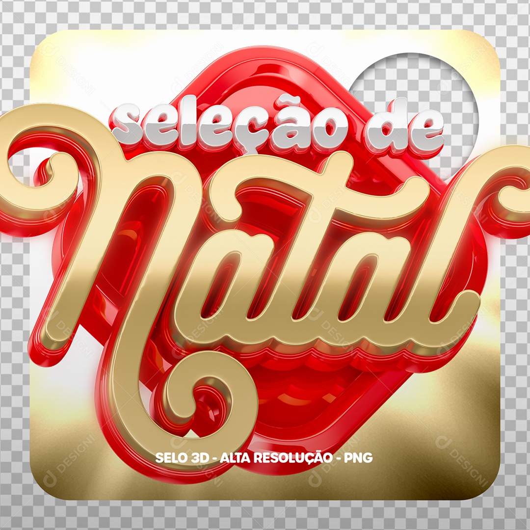 Seleção de Natal Selo 3D para Composição PSD