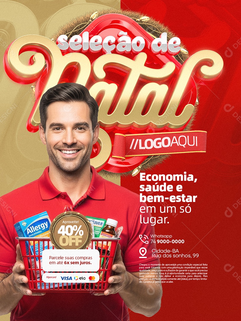 Seleção de Natal Farmácia Economia Saúde e Bem Estar Social Media PSD Editável