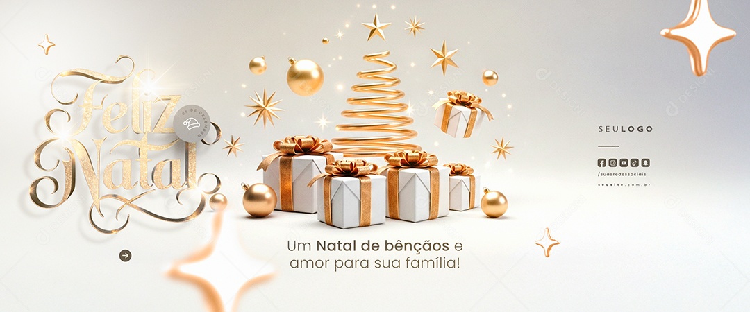 Carrossel Feliz Natal 25 de Dezembro Um Natal de Bençãos e Amor Social Media PSD Editável