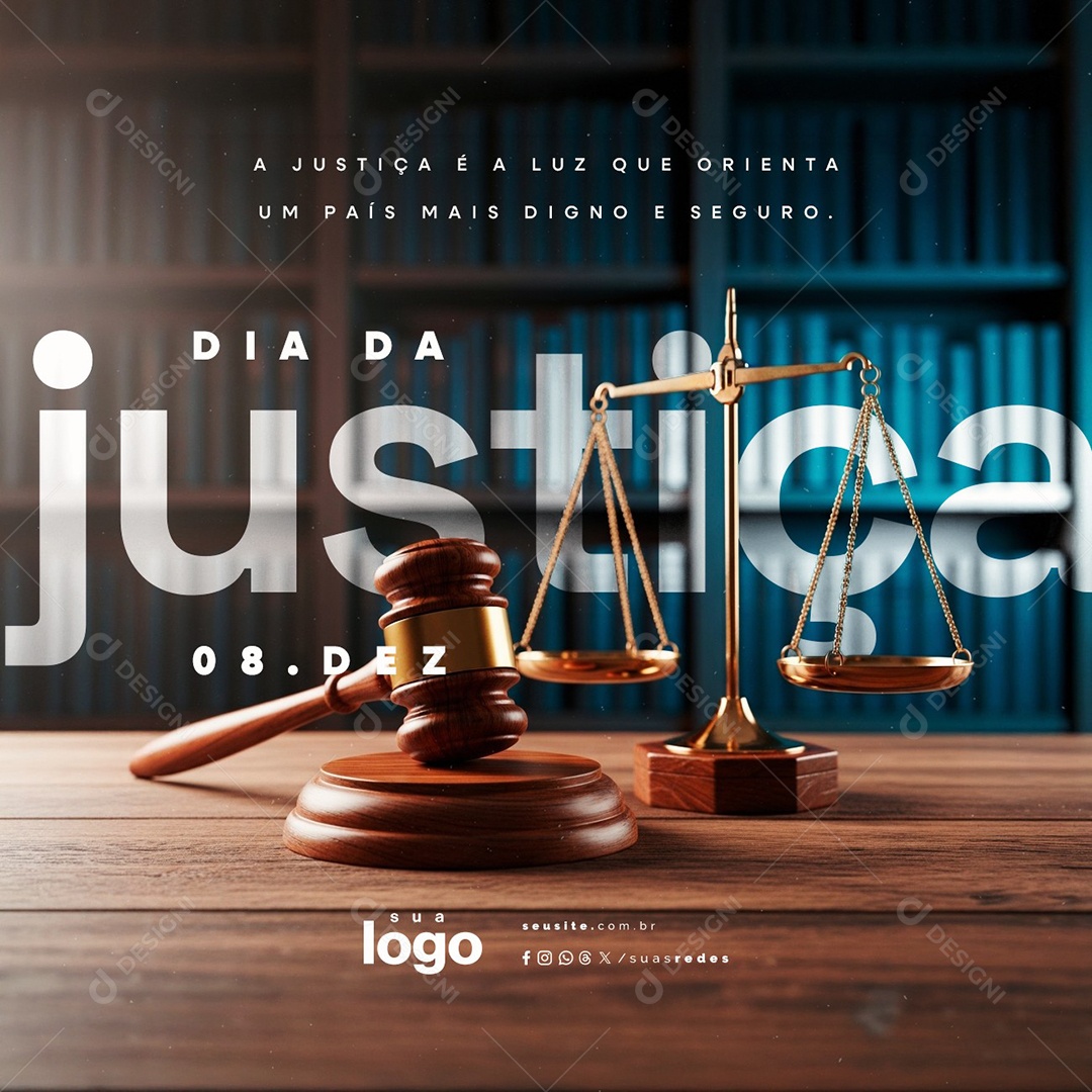 Dia da Justiça 08 de Dezembro Social Media PSD Editável