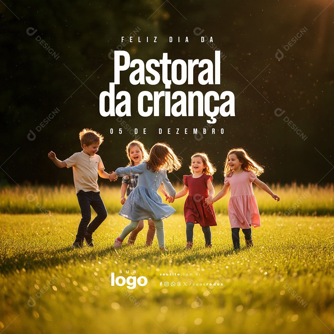 Feliz Dia da Pastoral da Criança 05 de Dezembro Social Media PSD Editável