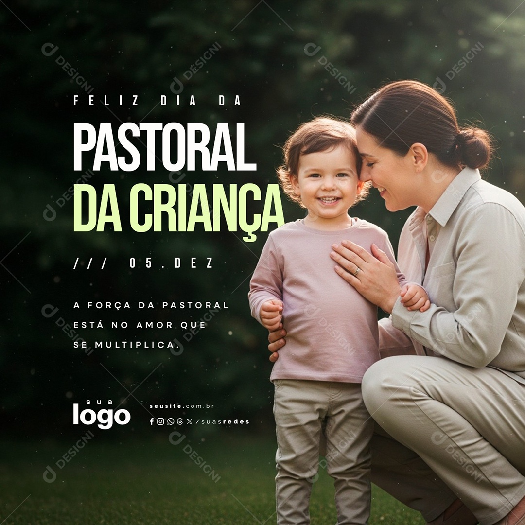 Feliz Dia da Pastoral da Criança 05 de Dezembro Social Media PSD Editável