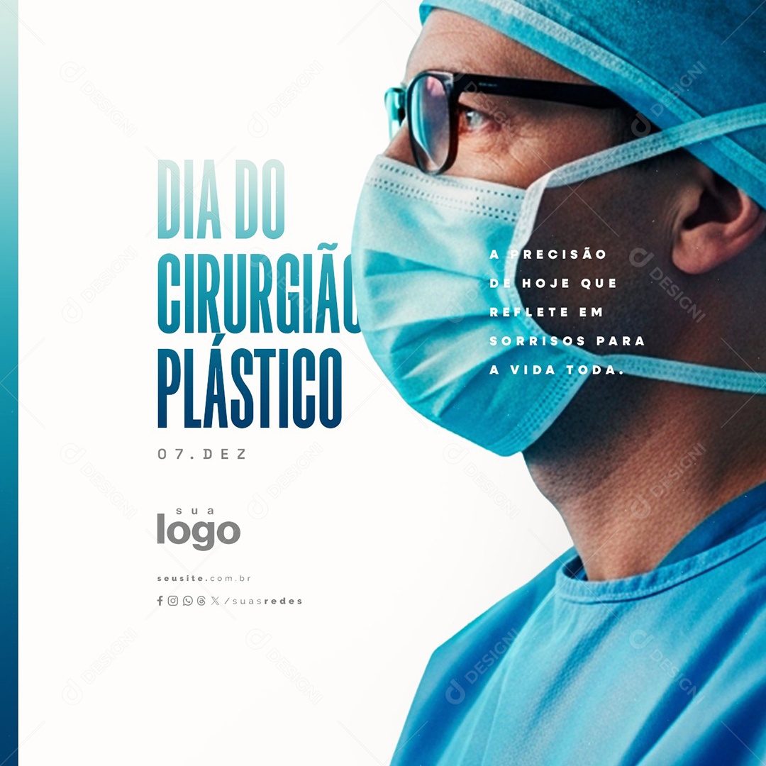 Dia do Cirurgião Plástico 07 de Dezembro Social Media PSD Editável