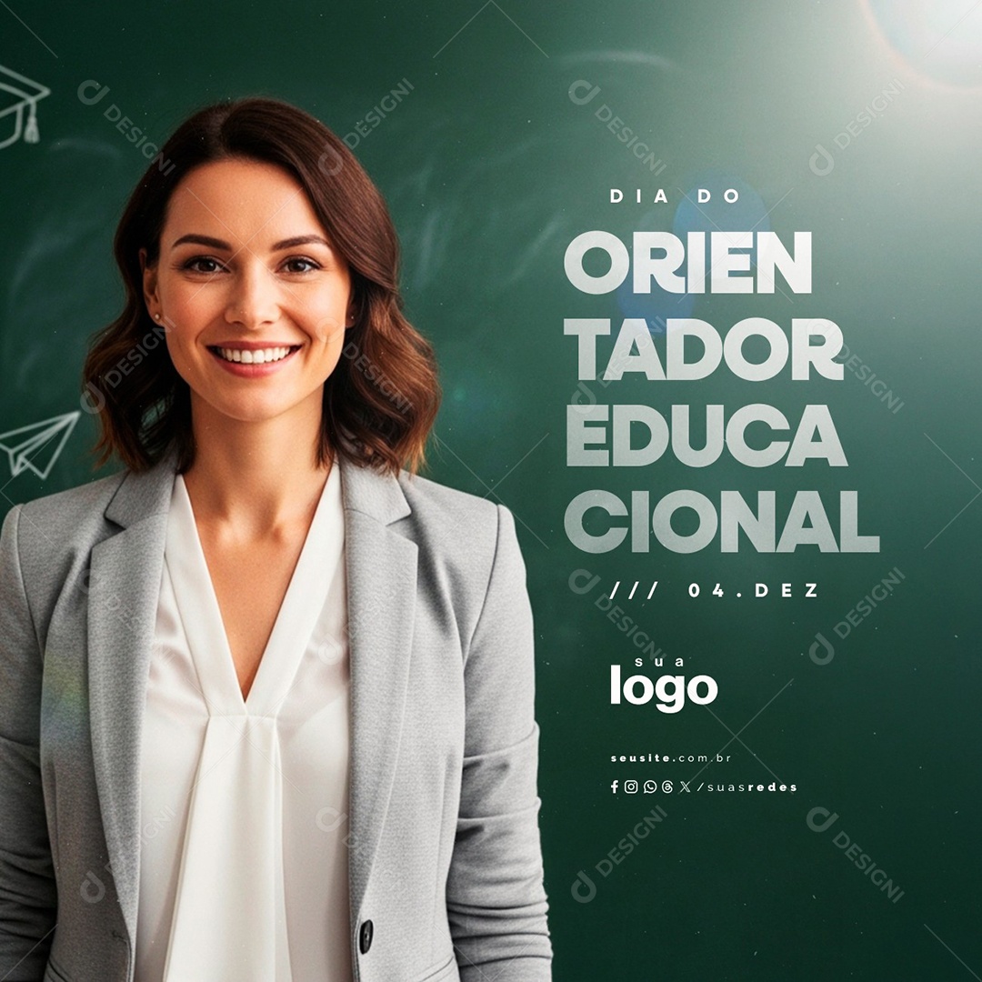 Dia do Orientador Educacional 04 de Dezembro Social Media PSD Editável