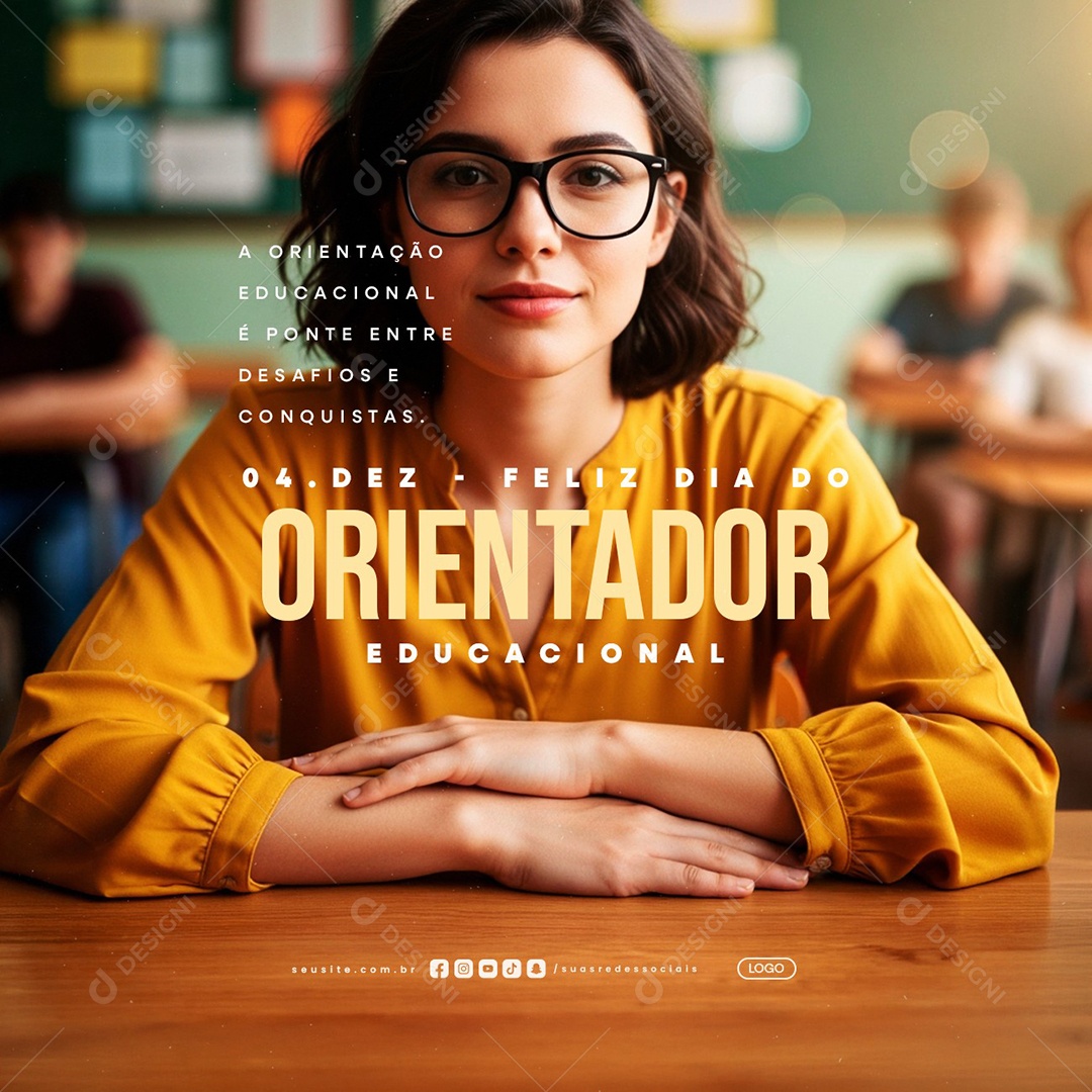 Dia do Orientador Educacional 04 de Dezembro Social Media PSD Editável