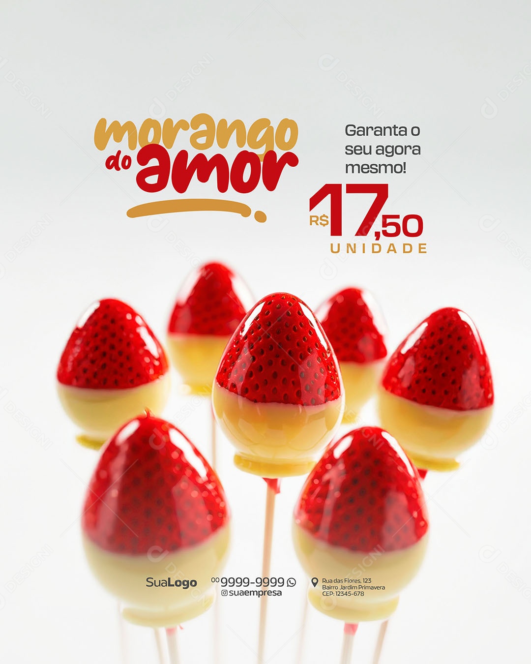 Morango do Amor Social Media PSD Editável