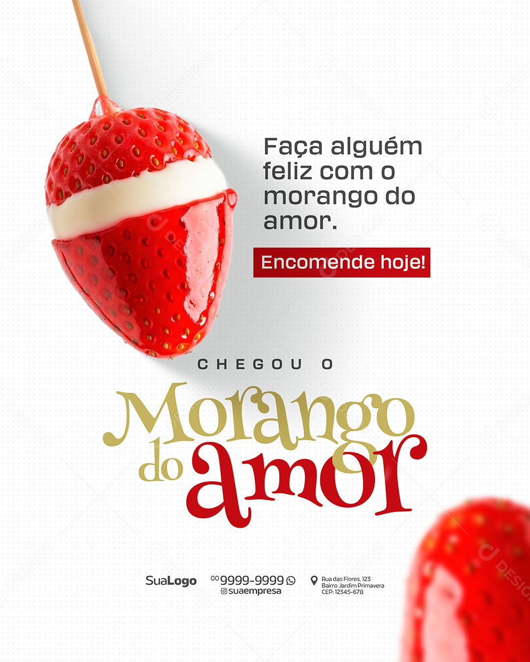 Morango do Amor Social Media PSD Editável
