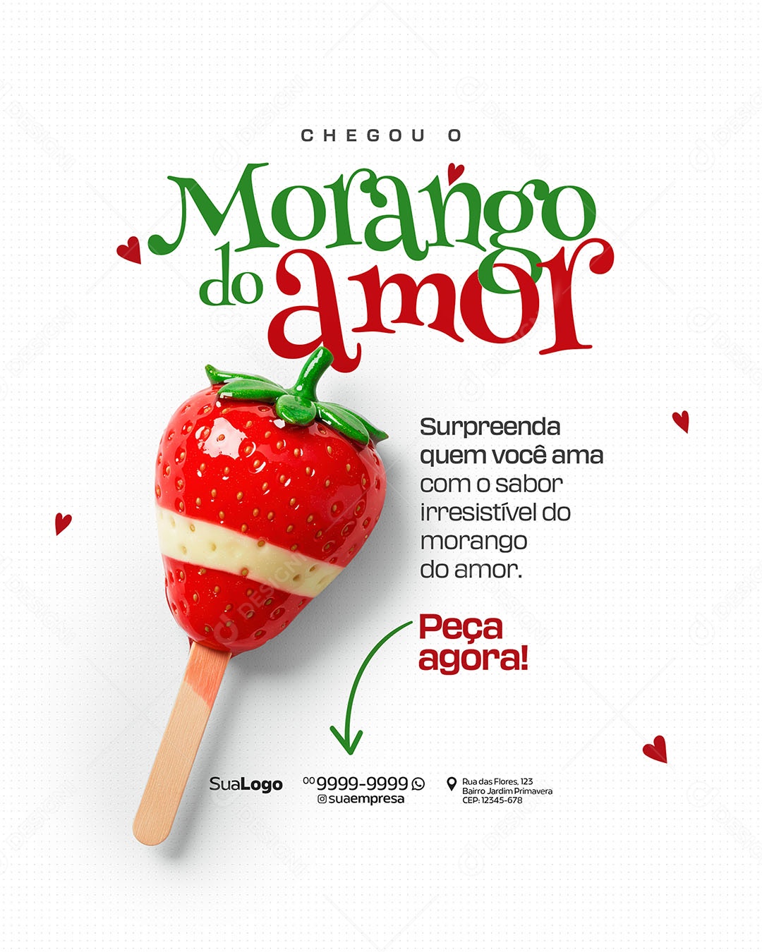 Morango do Amor Social Media PSD Editável