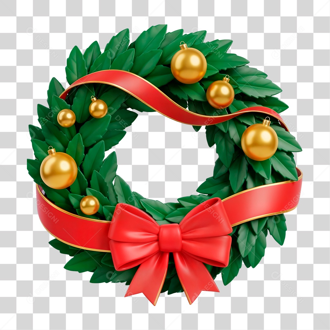 Guirlanda de Natal com Fitas Vermelhas, Bolas Douradas e Folhas de Azevinho (3)