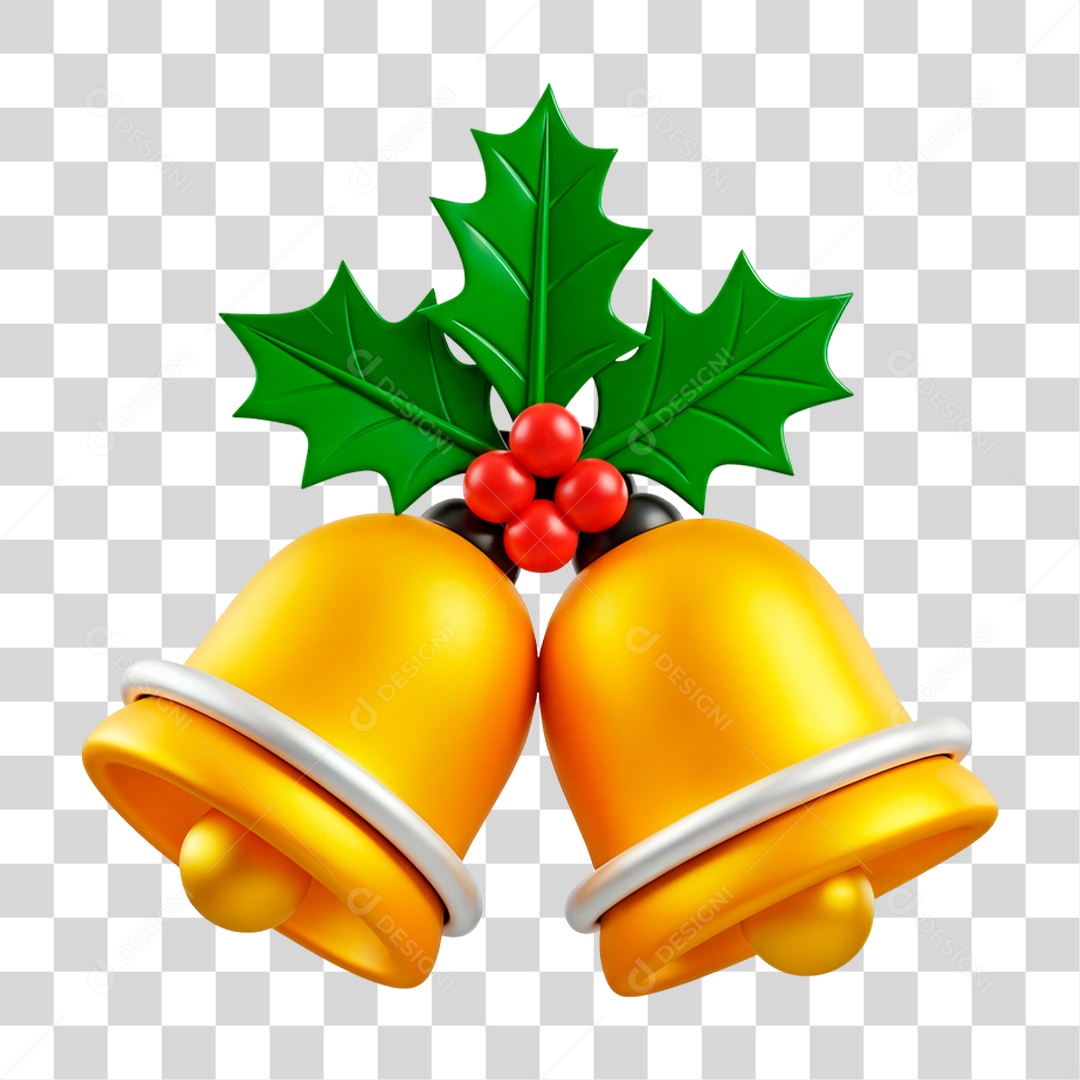 Sinos Dourados de Natal PNG Transparente