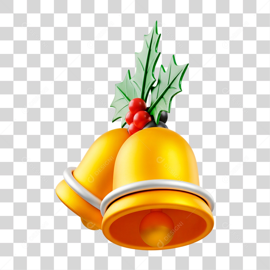 Sinos Dourados de Natal PNG Transparente
