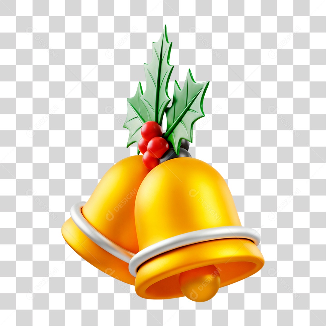 Sinos Dourados de Natal PNG Transparente