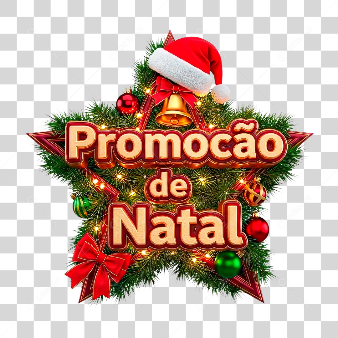 Selo 3D Promoção de Natal PNG Transparece