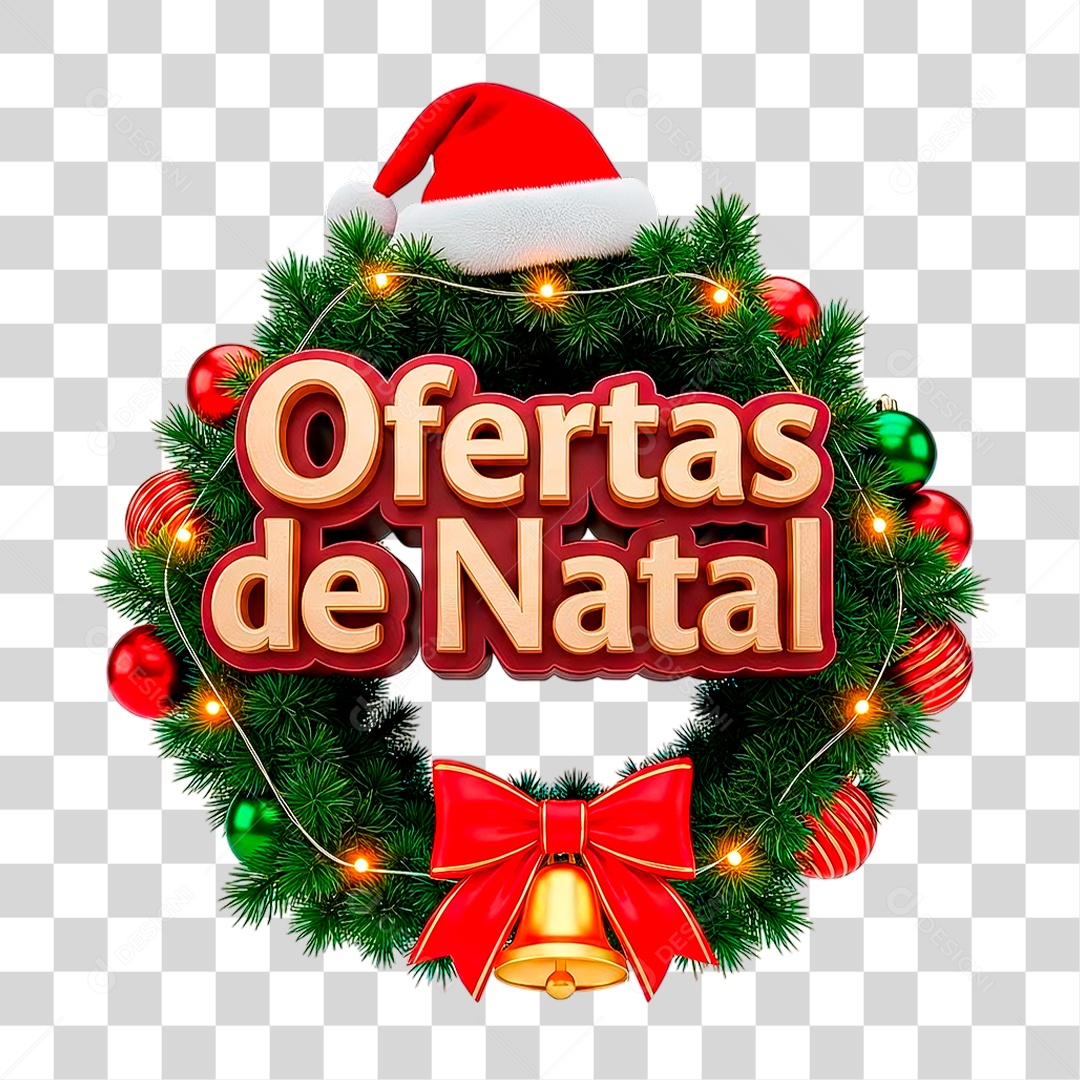 Selo 3D Ofertas de Natal PNG Transparente