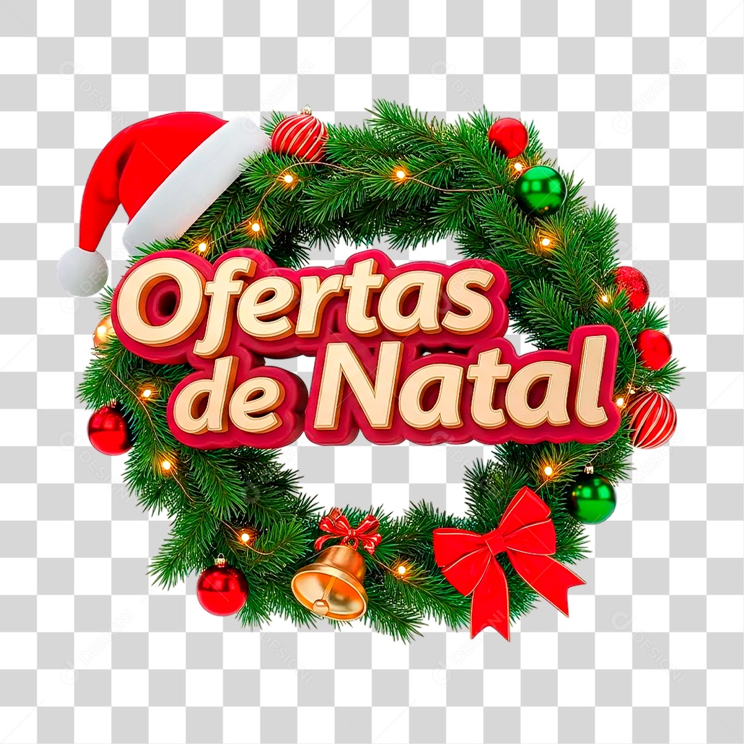 Selo 3D Ofertas de Natal PNG Transparente
