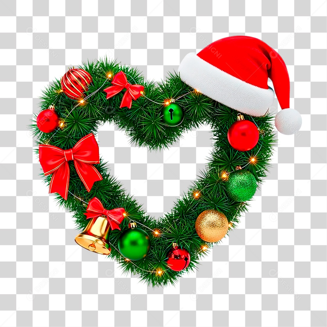 Coração de Natal PNG Transparente