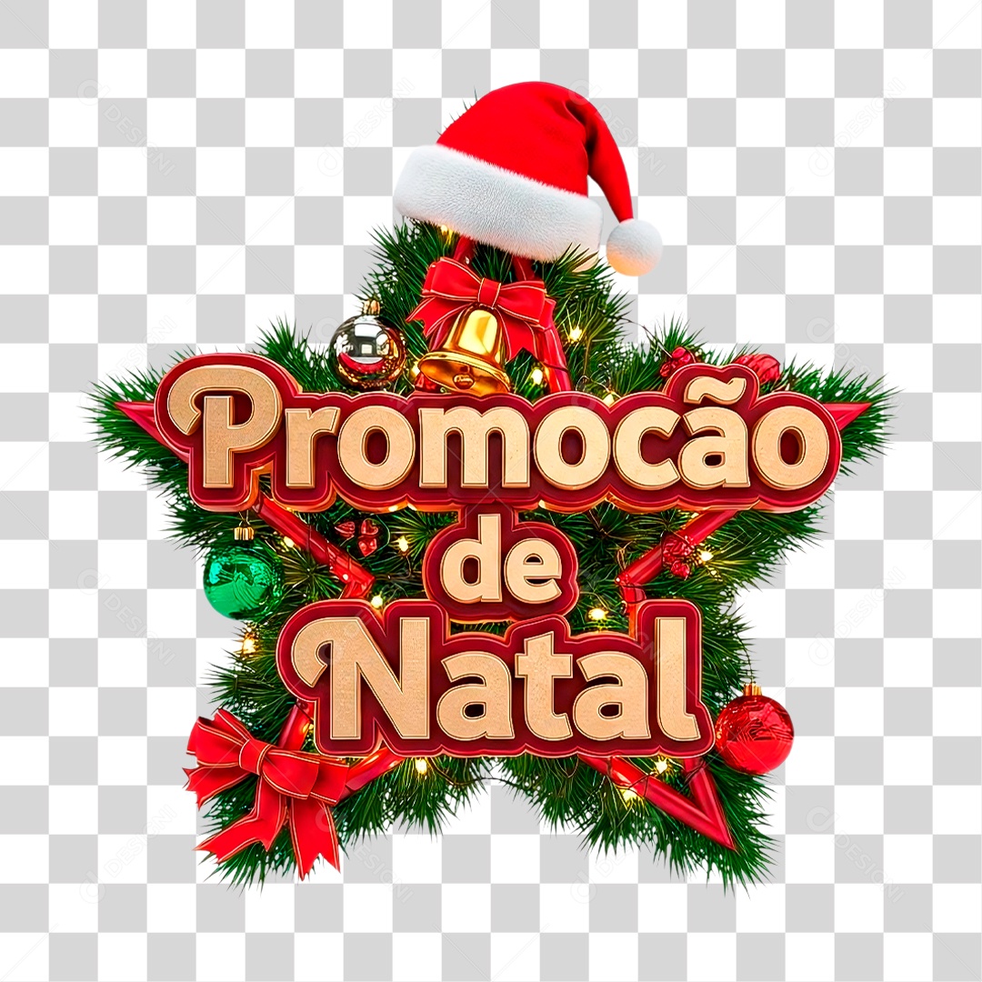 Selo 3D Promoção de Natal PNG Transparece