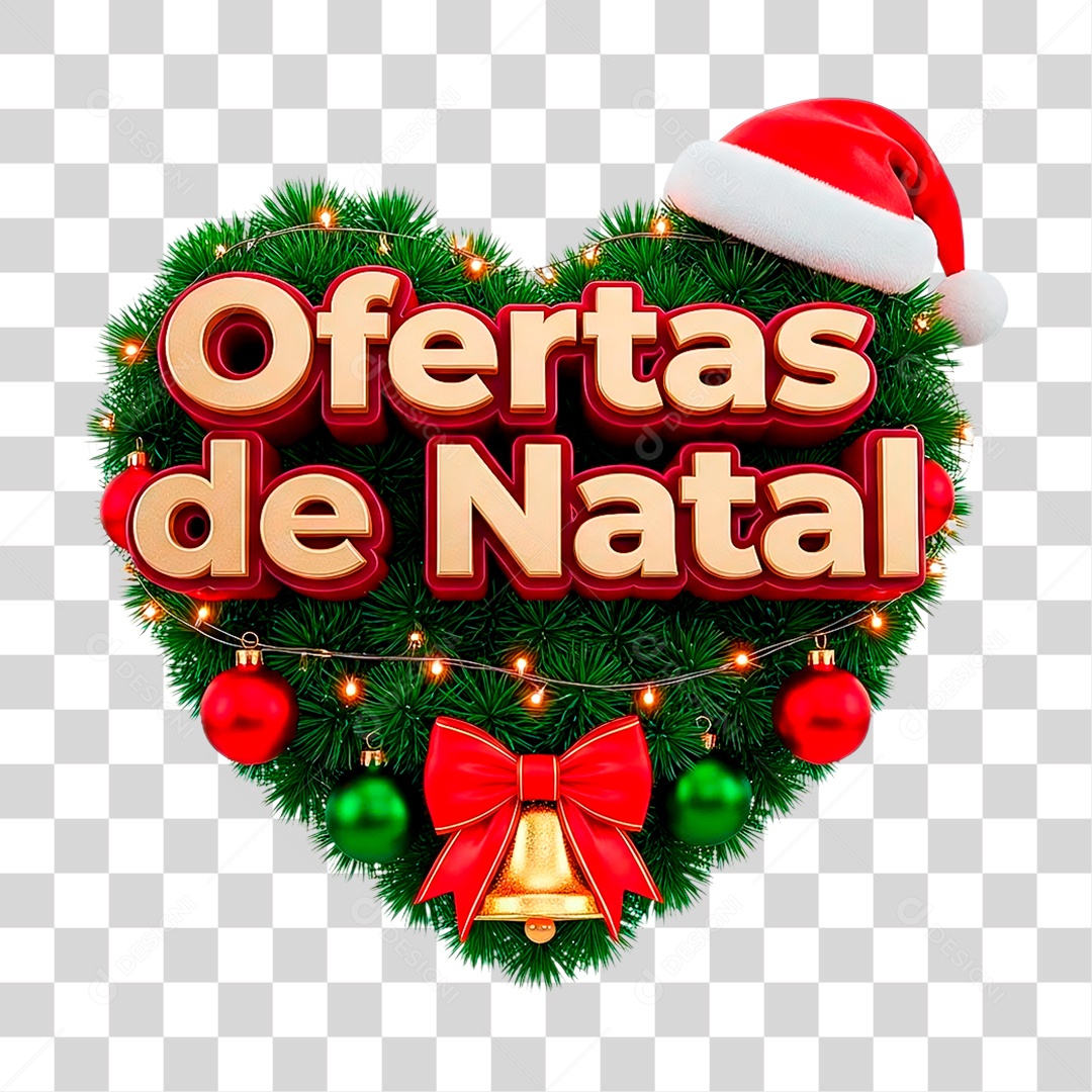 Selo 3D Ofertas de Natal PNG Transparente