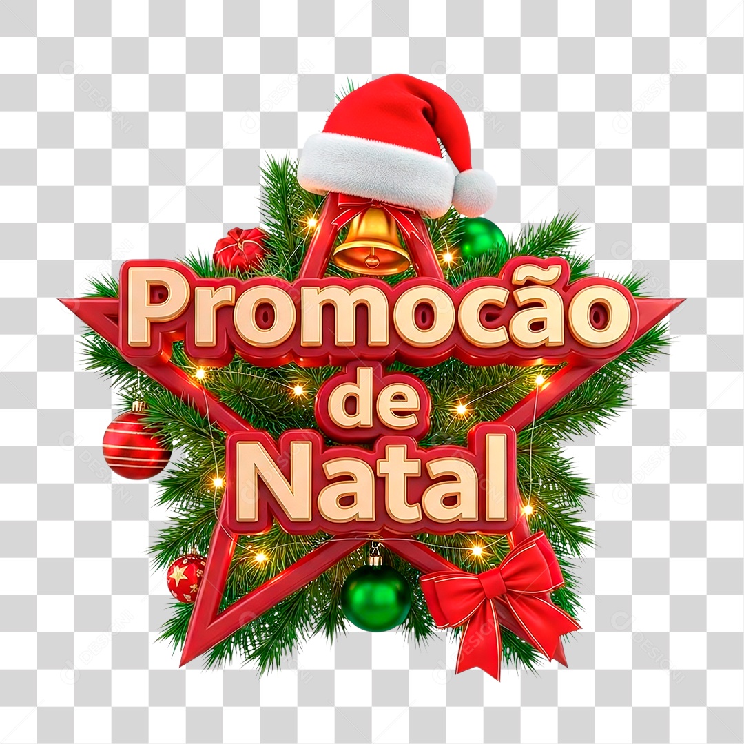 Selo 3D Promoção de Natal PNG Transparece