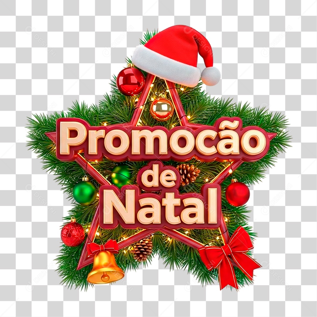 Selo 3D Promoção de Natal PNG Transparece