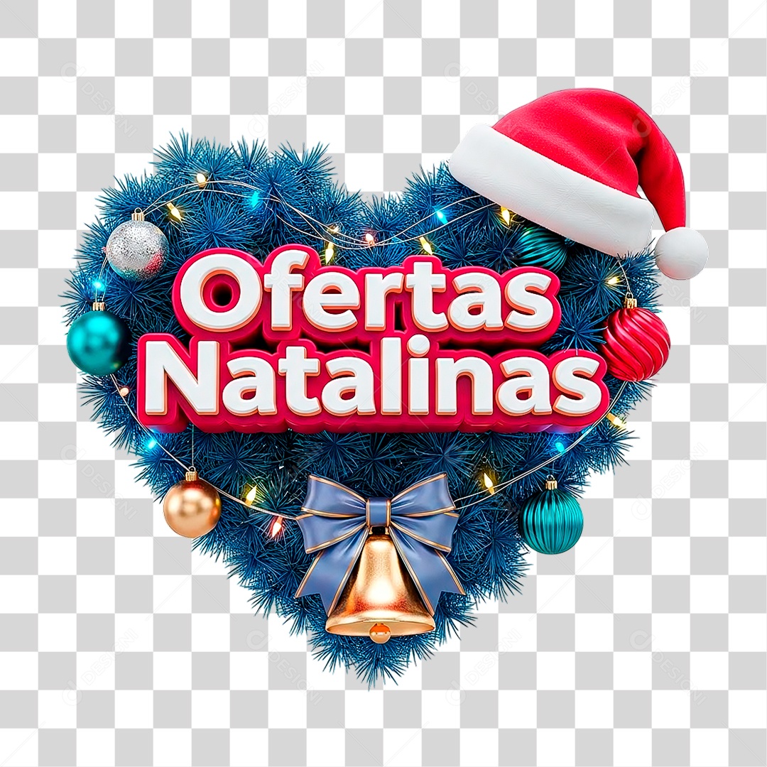 Selo 3D Ofertas de Natalinas PNG Transparente