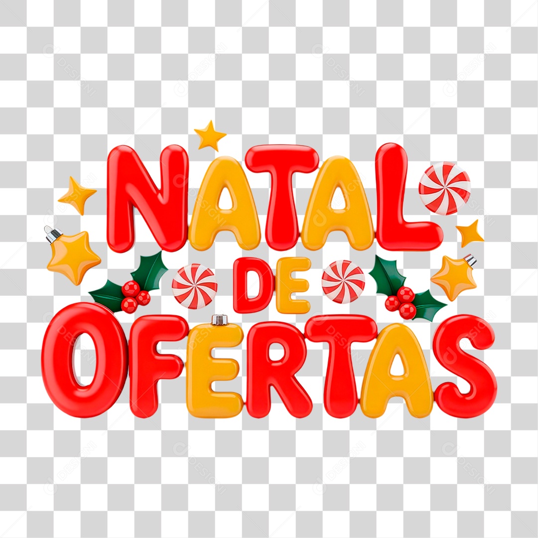 Selo 3D Natal de Oferta PNG Transparece