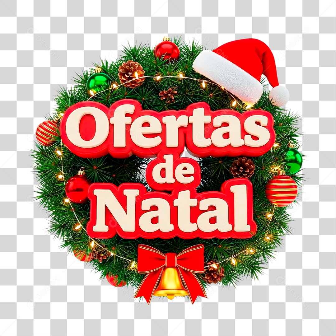Selo 3D Ofertas de Natal PNG Transparente