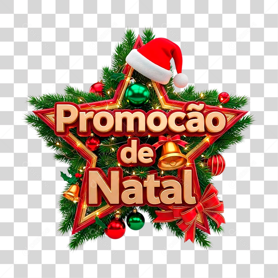 Selo 3D Promoção de Natal PNG Transparece
