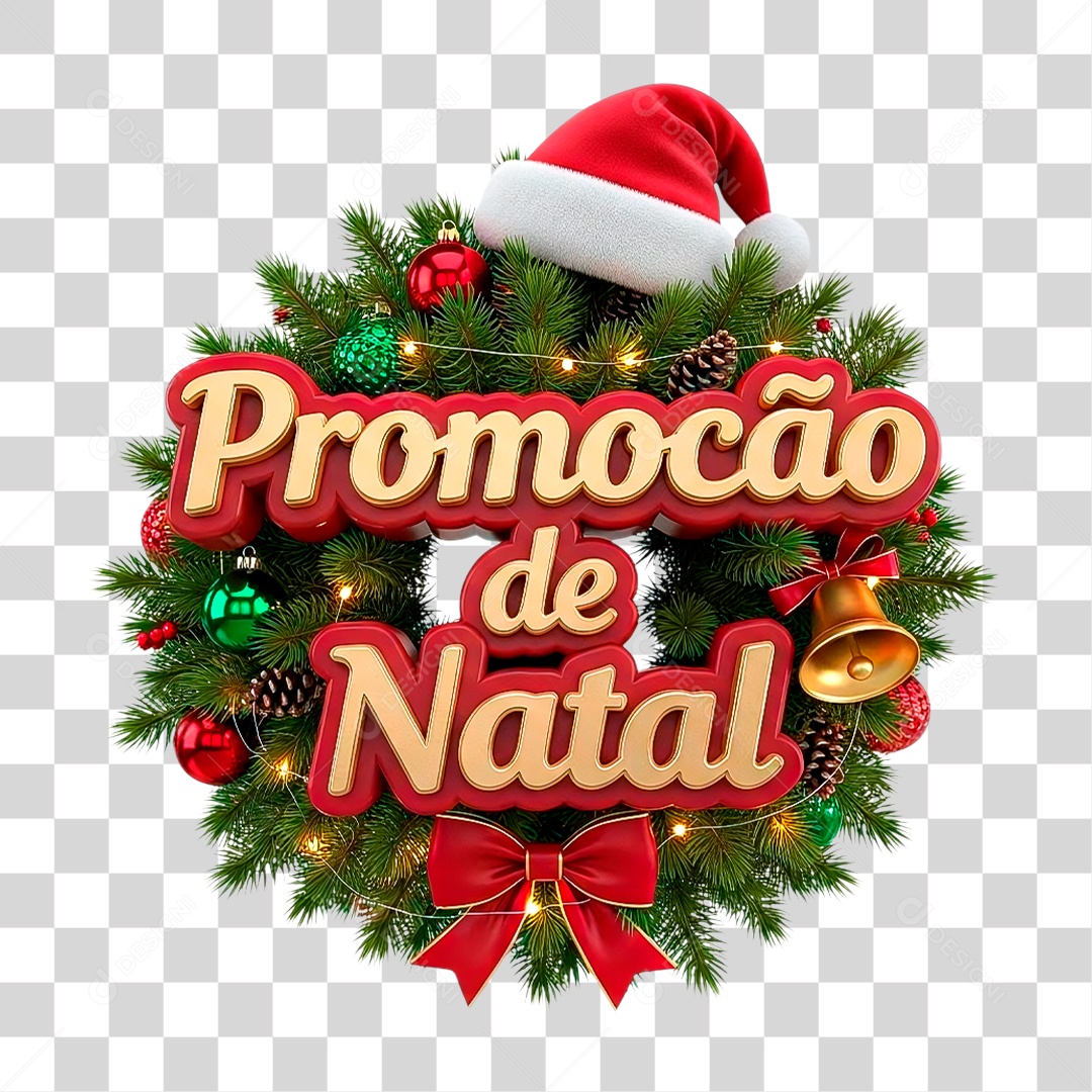 Selo 3D Promoção de Natal PNG Transparece