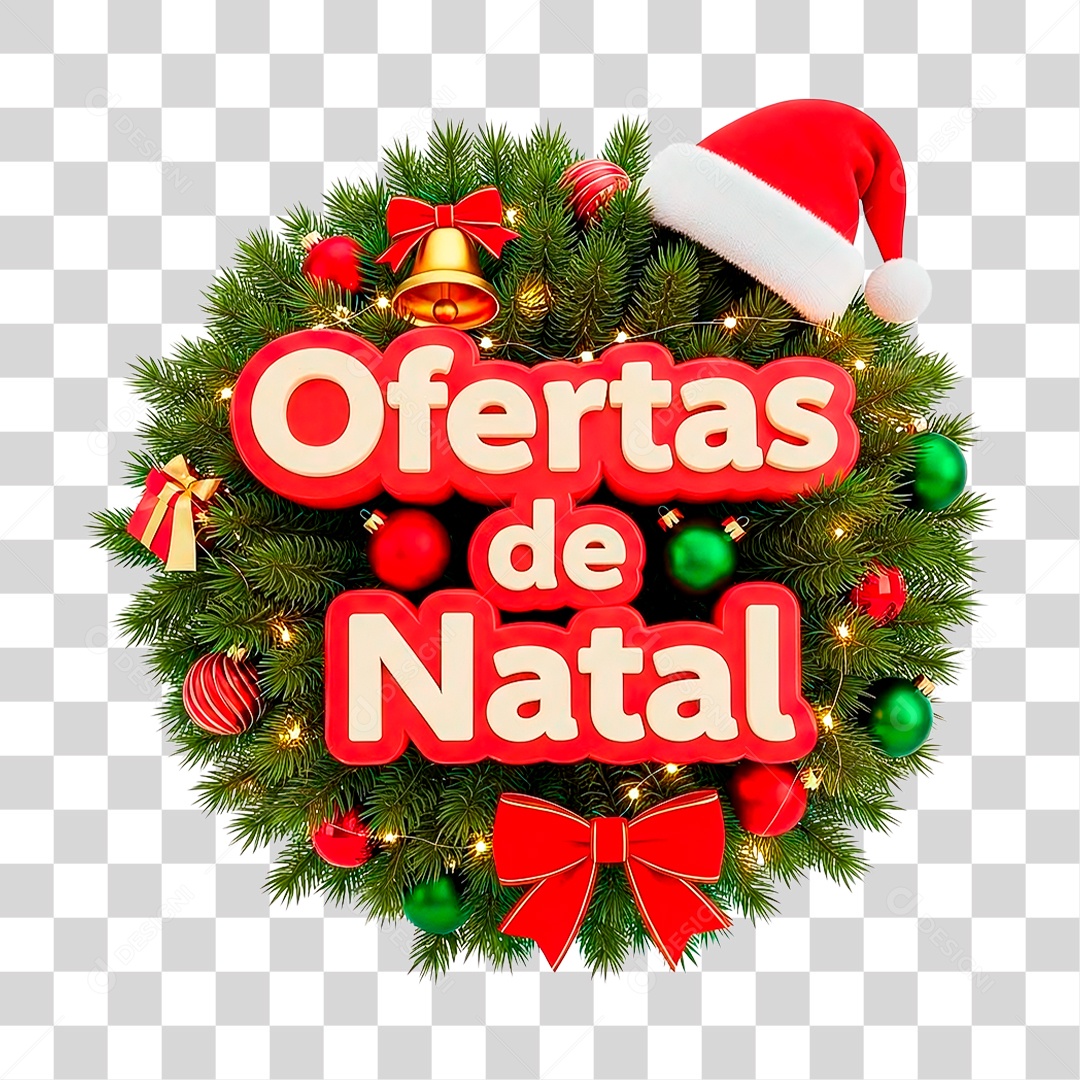 Selo 3D Ofertas de Natal PNG Transparente