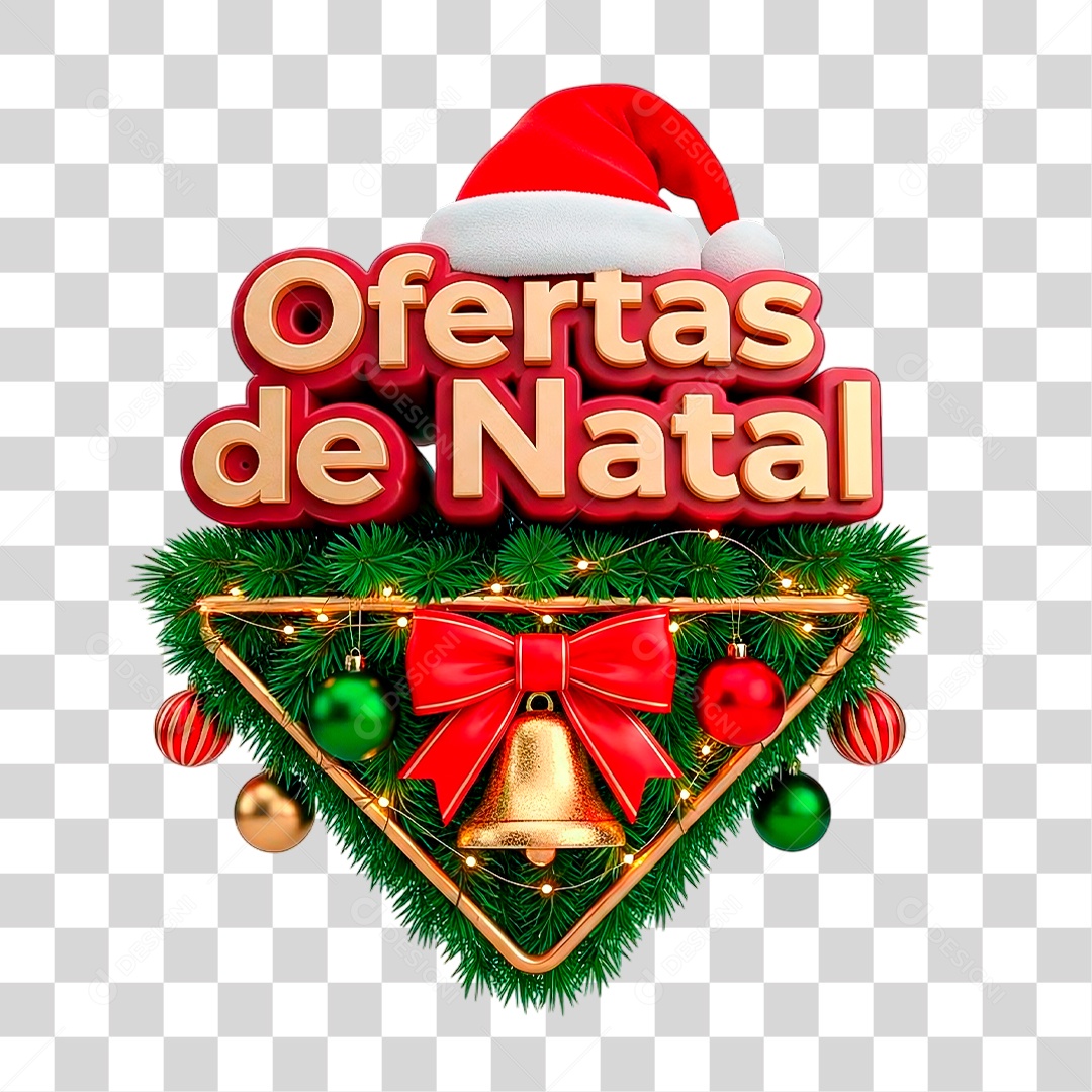 Selo 3D Ofertas de Natal PNG Transparente