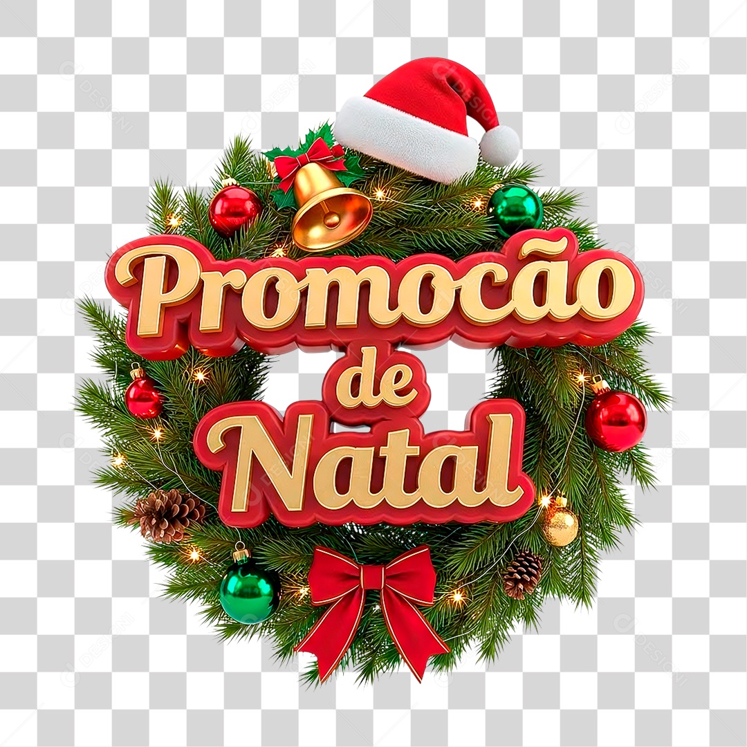 Selo 3D Promoção de Natal PNG Transparece
