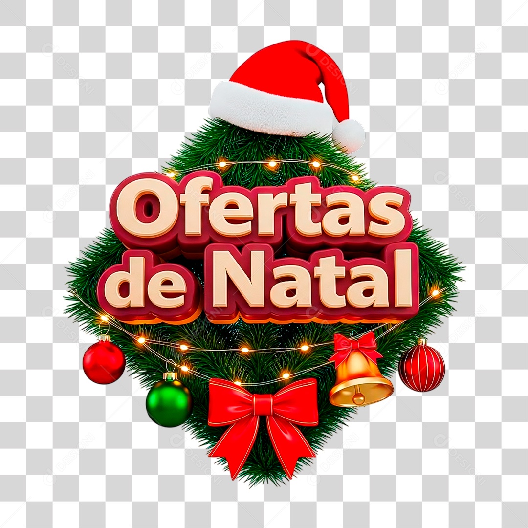 Selo 3D Ofertas de Natal PNG Transparente