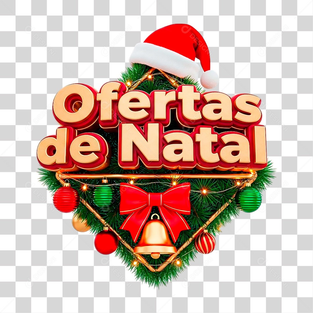 Selo 3D Ofertas de Natal PNG Transparente