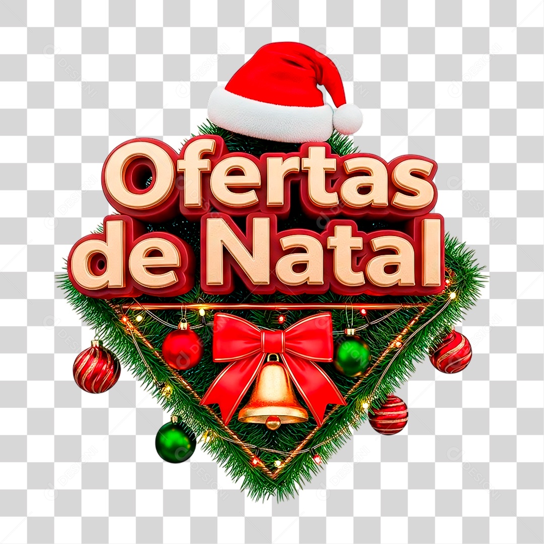 Selo 3D Ofertas de Natal PNG Transparente