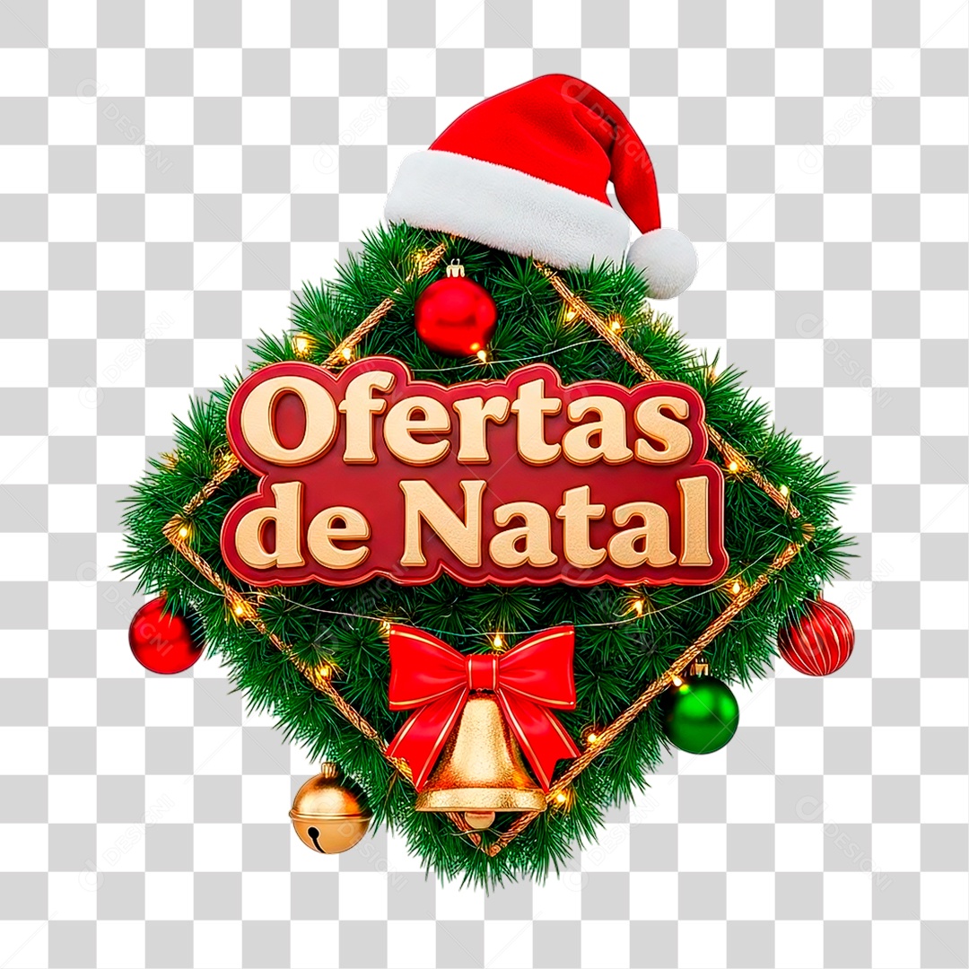 Selo 3D Ofertas de Natal PNG Transparente