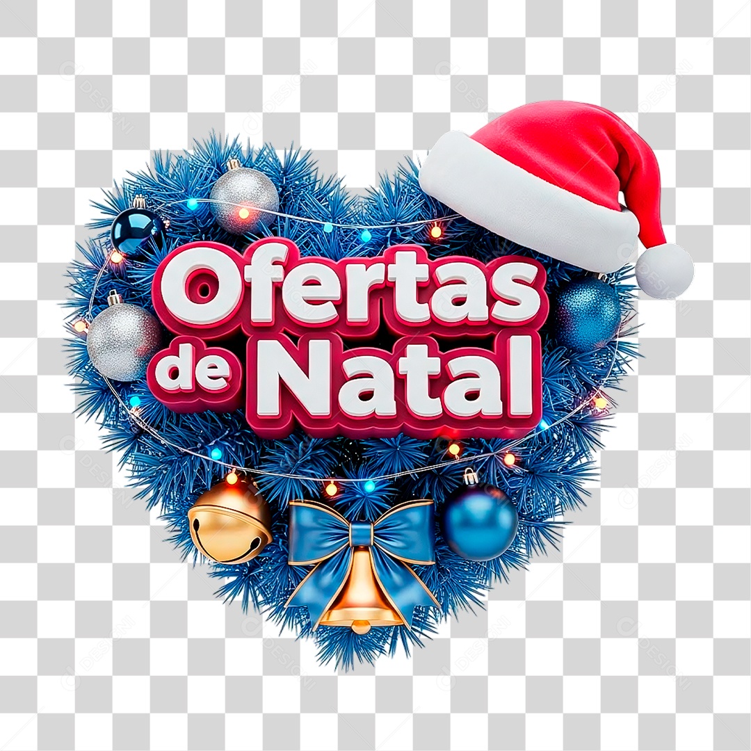 Selo 3D Ofertas de Natal PNG Transparente