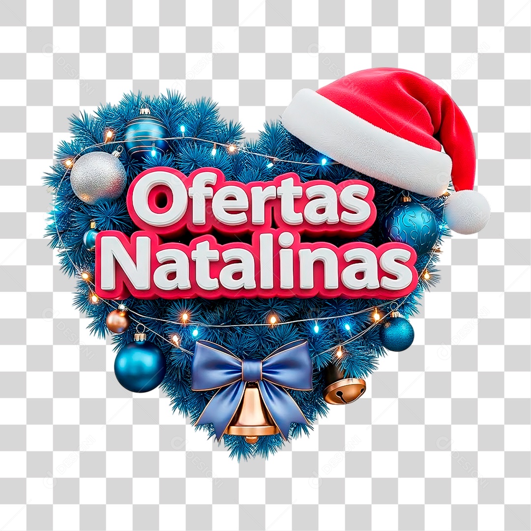 Selo 3D Ofertas de Natalinas PNG Transparente