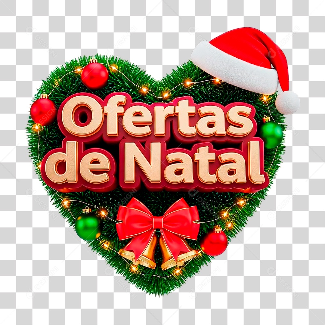 Selo 3D Ofertas de Natal PNG Transparente