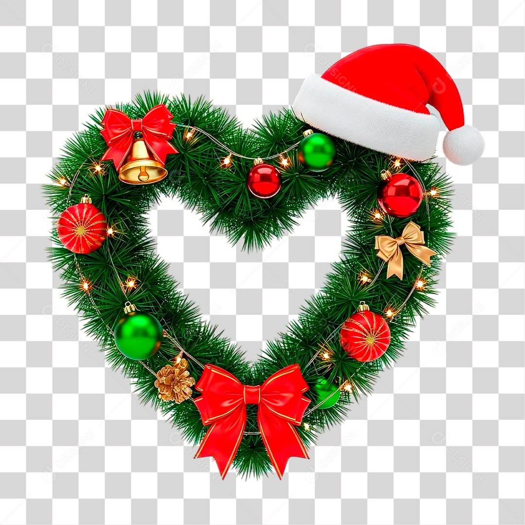 Coração de Natal PNG Transparente