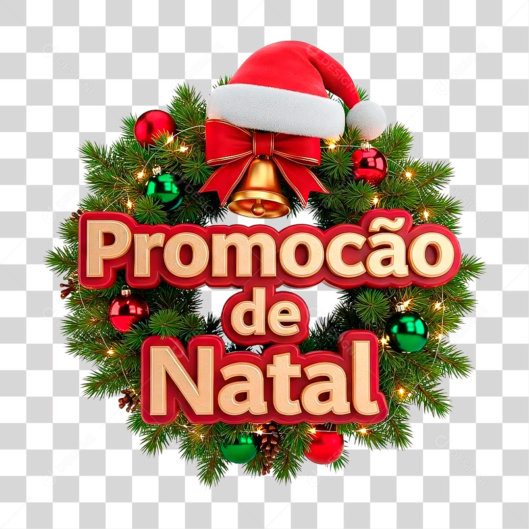 Selo 3D Promoção de Natal PNG Transparece