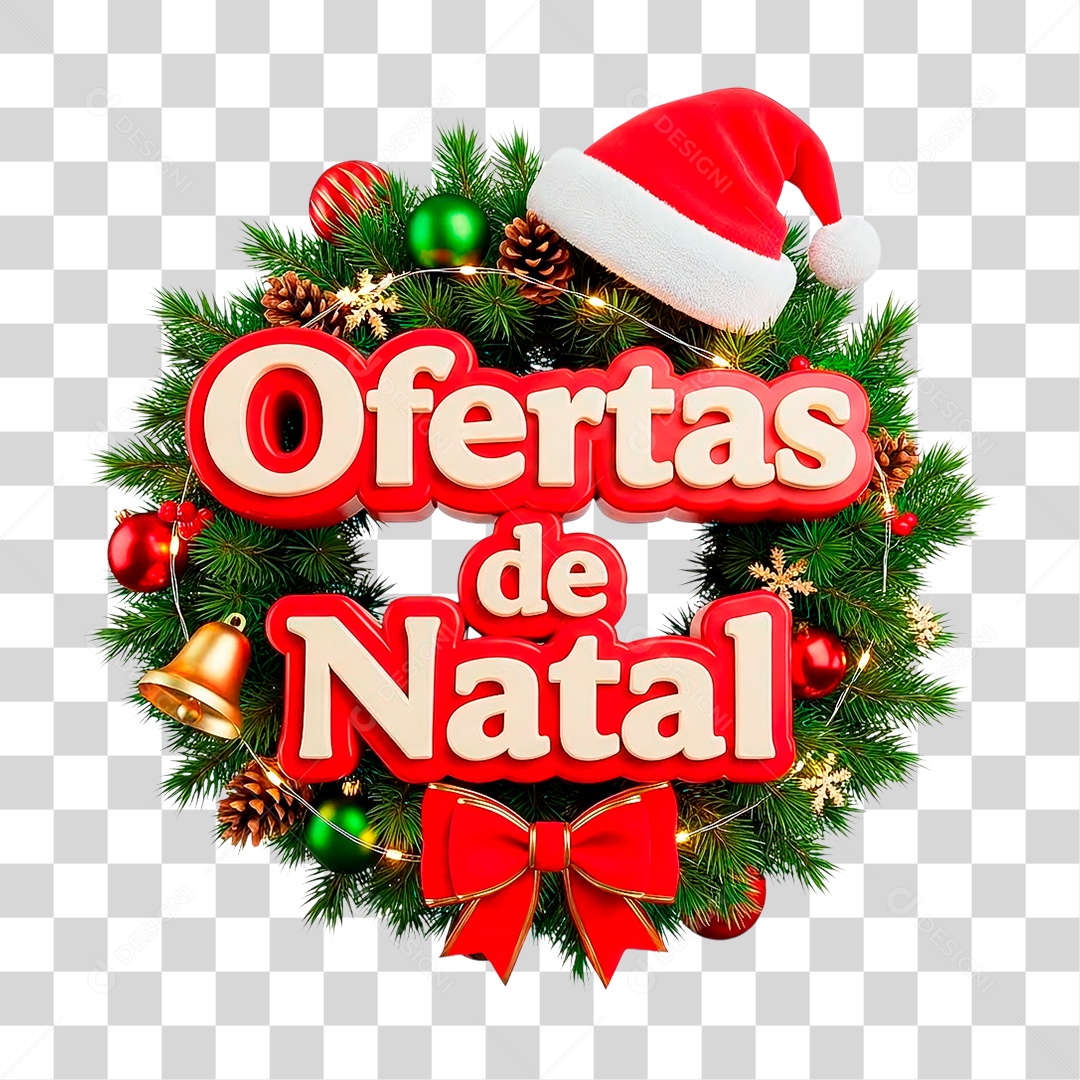 Selo 3D Ofertas de Natal PNG Transparente
