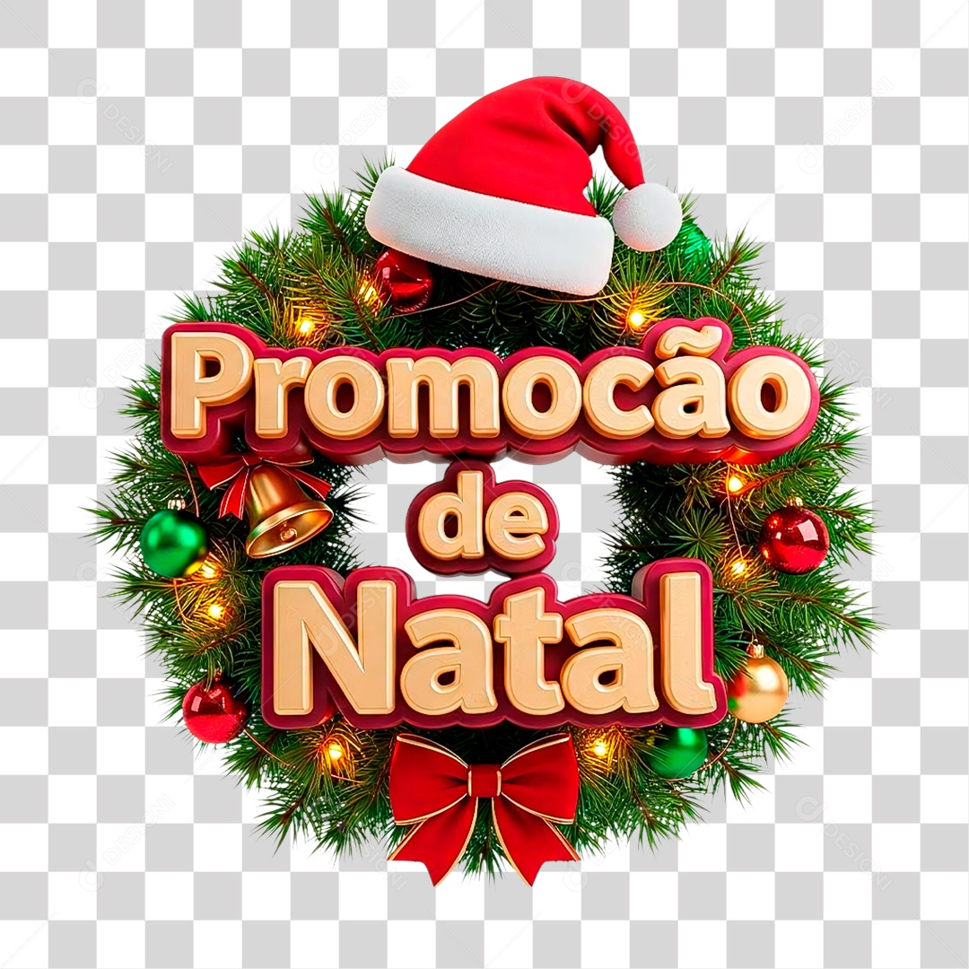Selo 3D Promoção de Natal PNG Transparente