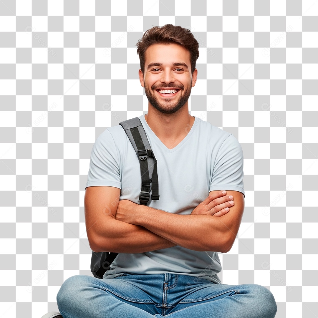 Estudante Sorridente PNG Transparente