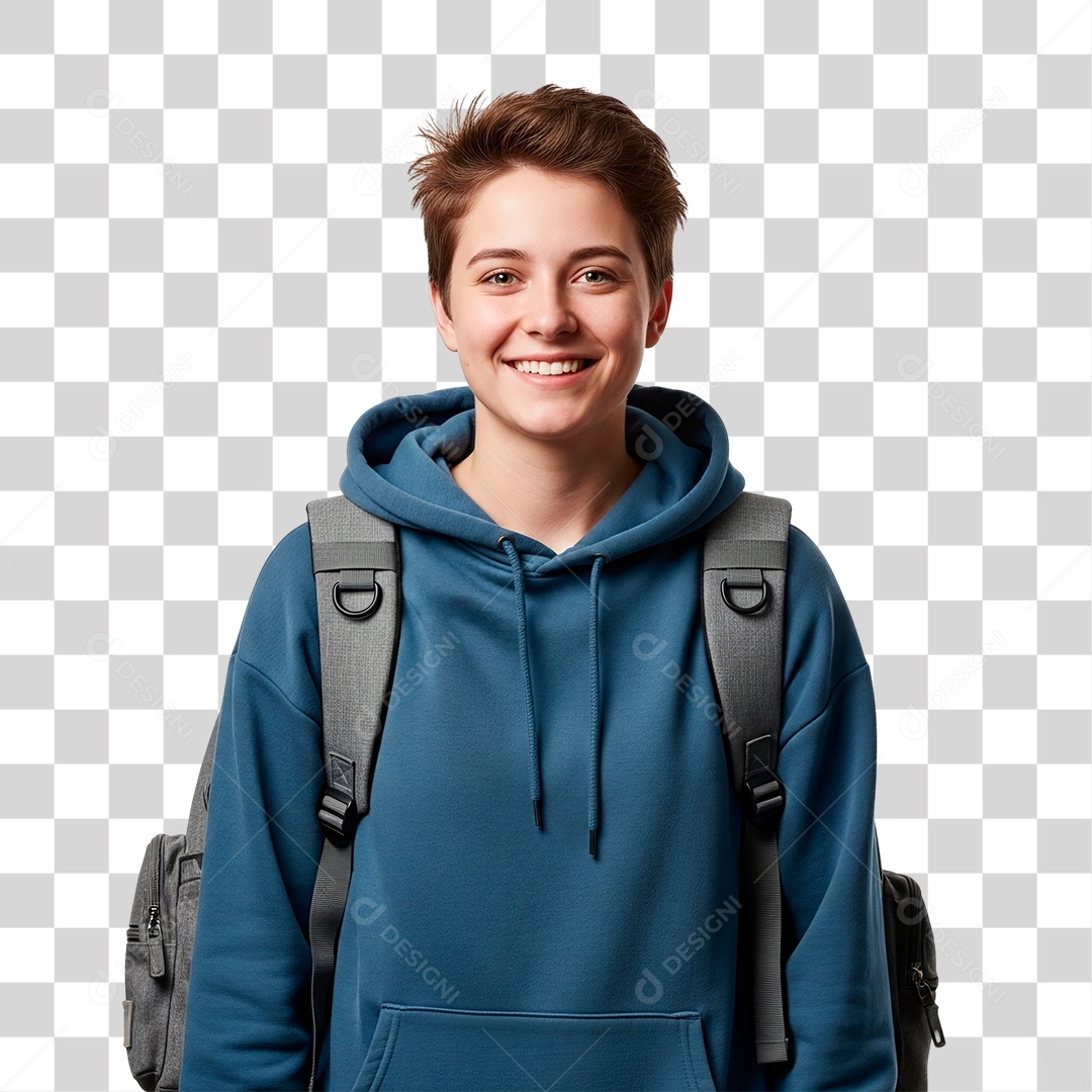 Estudante Sorridente PNG Transparente