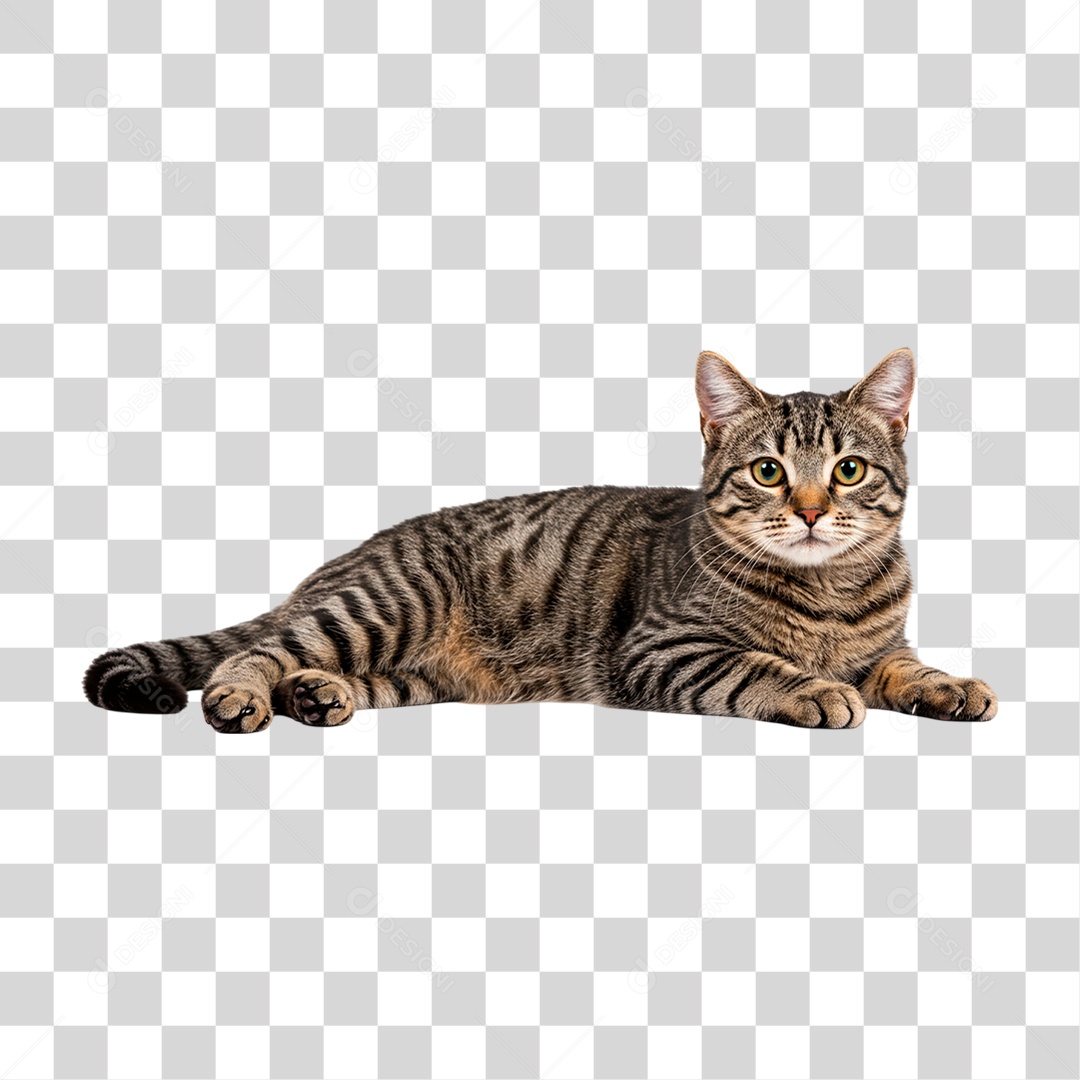 Gato Rajado PNG Transparente
