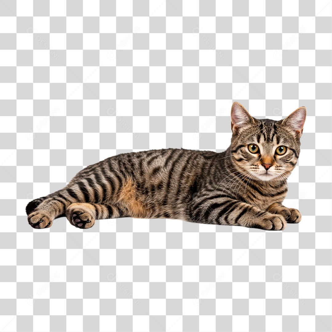 Gato Rajado PNG Transparente