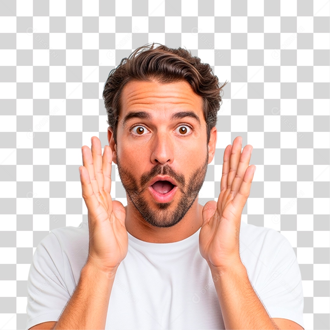 Homem Assustado PNG Transparente